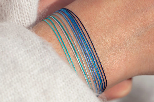 Bracelet diamant fil bleu