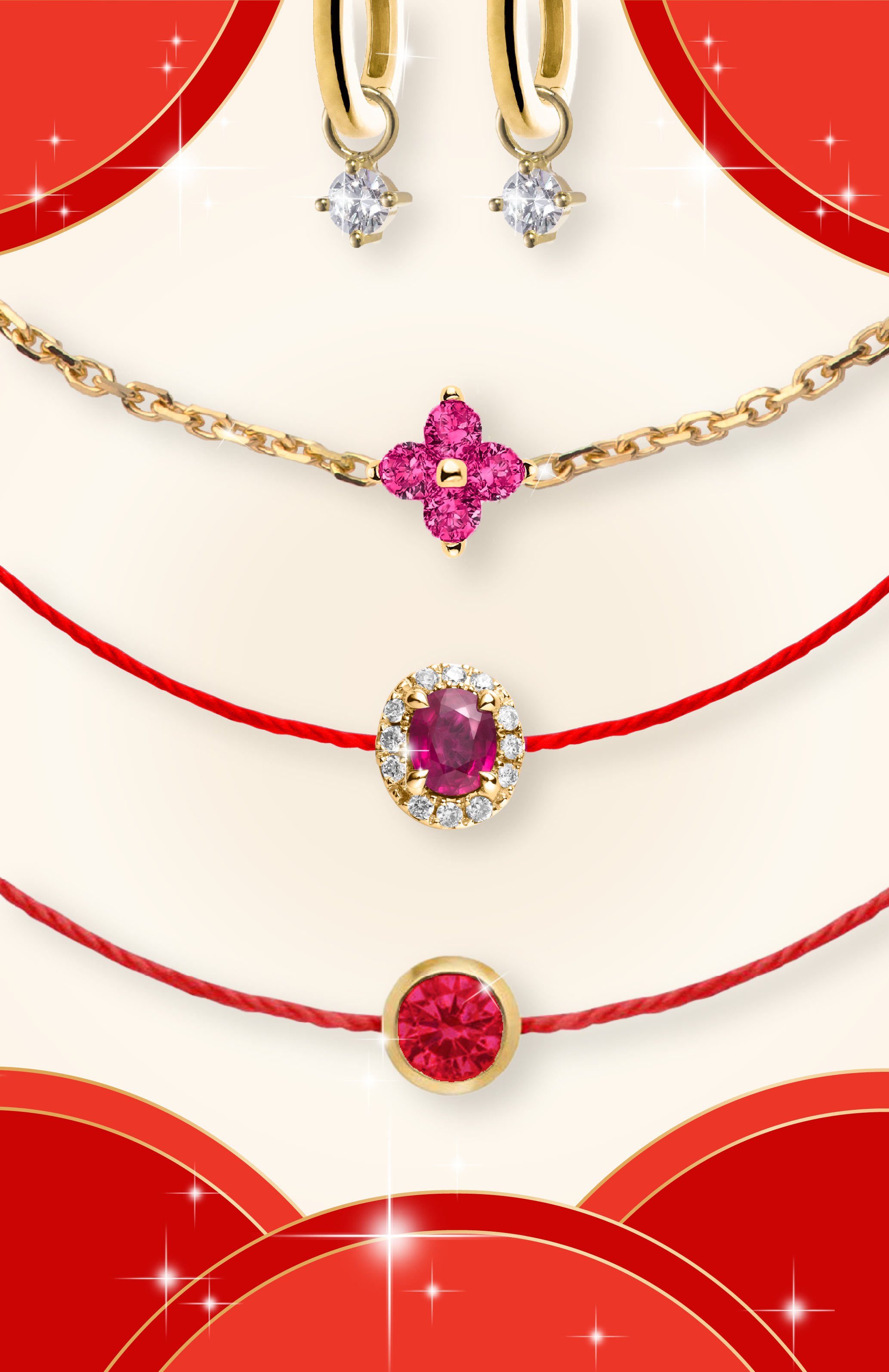 bracelet rubis nouvelle annee chinoise dragon