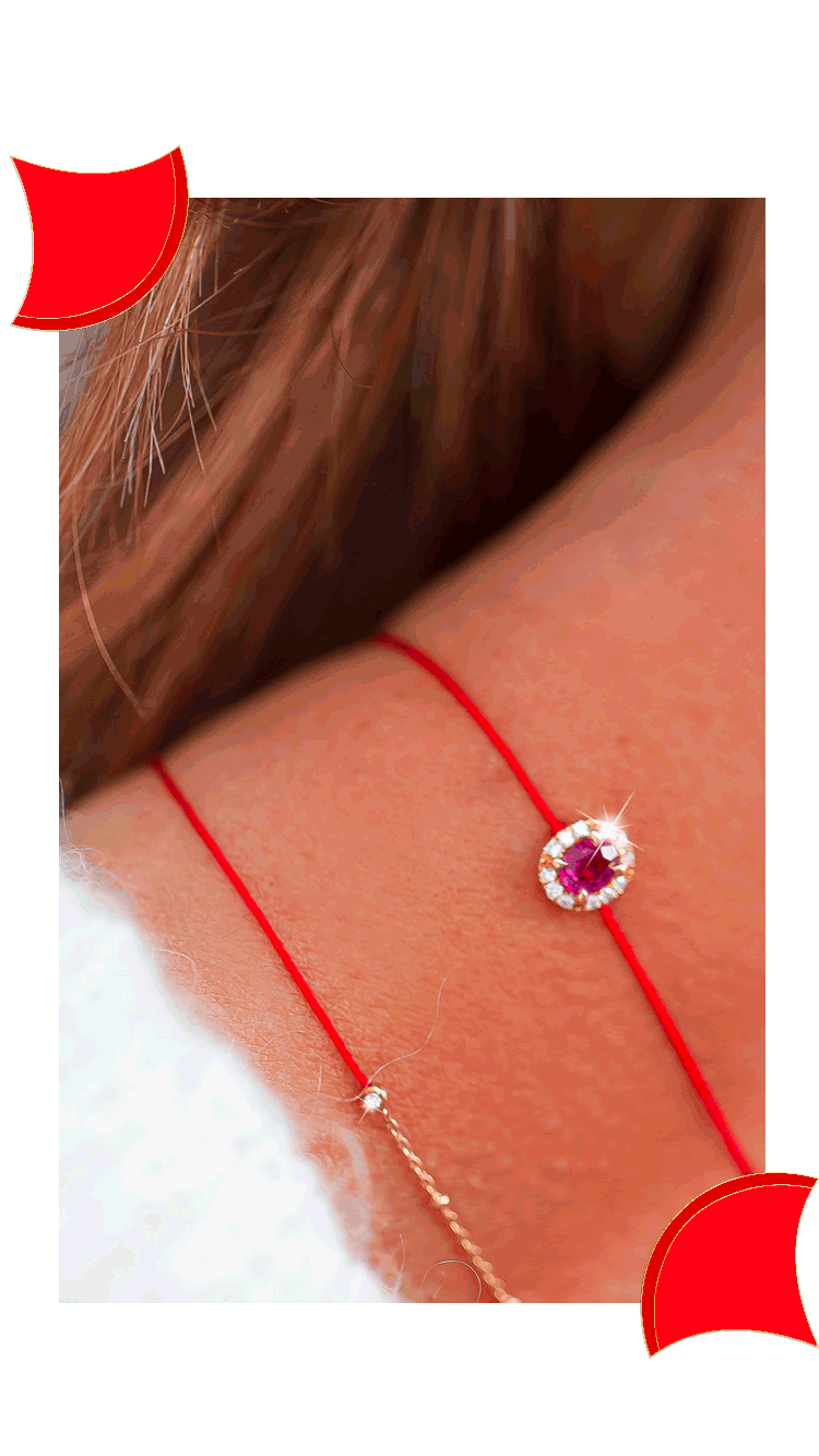 diamant bracelet rubis nouvelle annee chinoise dragon