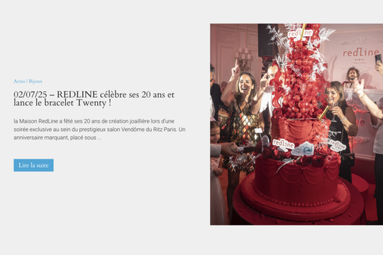 Redline fête ses 20 ans dans Le Bijoutier International