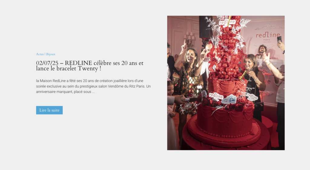 Redline dans le bijoutier international