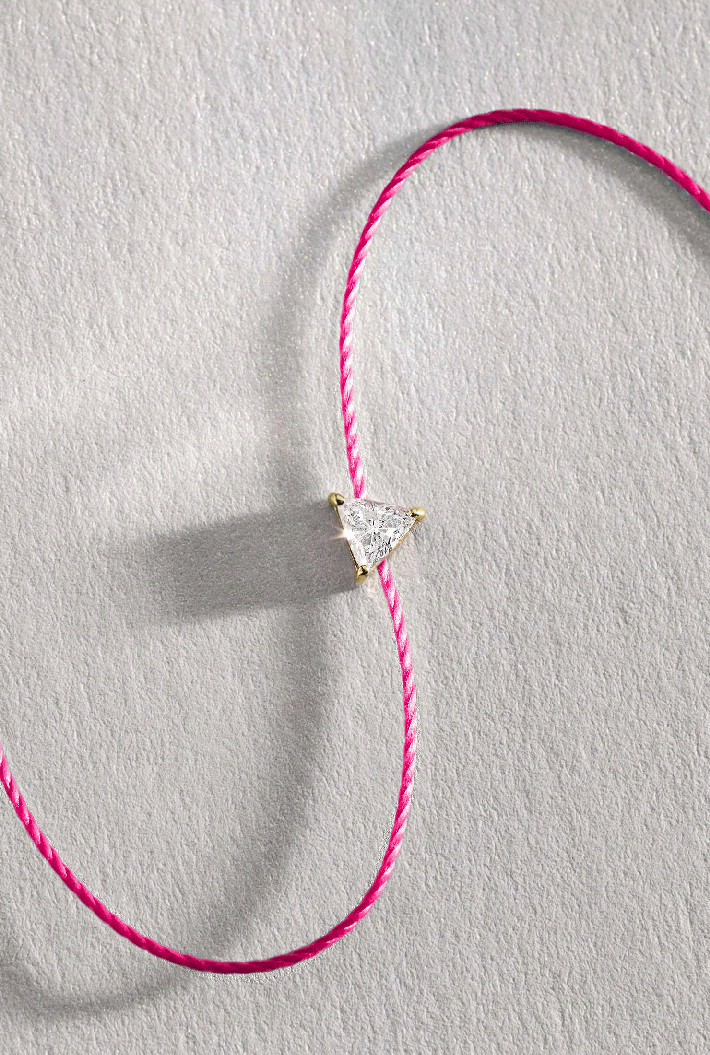Diamant sur fil rose