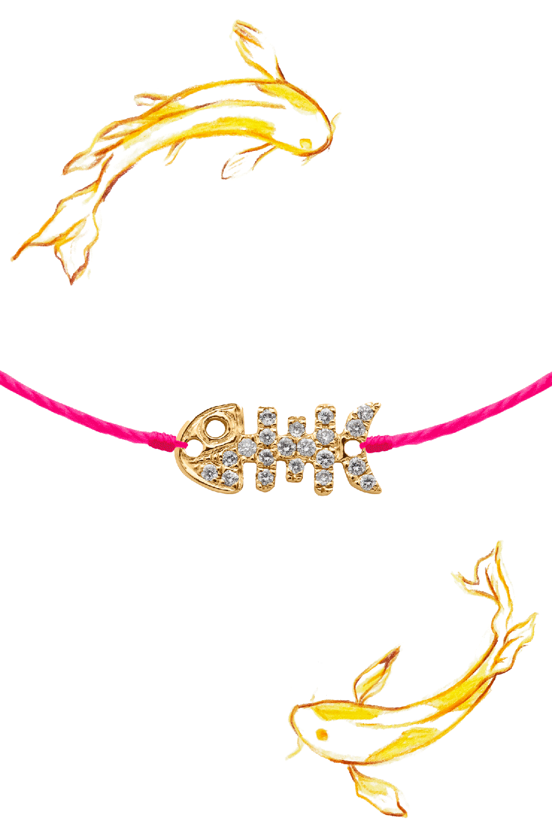 Poissons en or et diamant